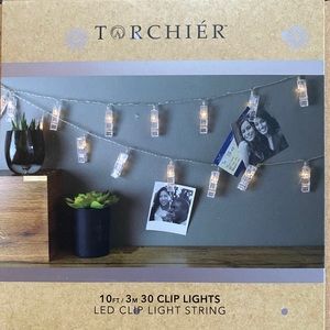 Torchier soft white LED lights with photo clip